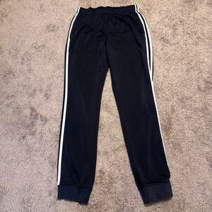 Adidas Track Pants Mens Medium Black Three Stripe Athletic Joggers Drawstring